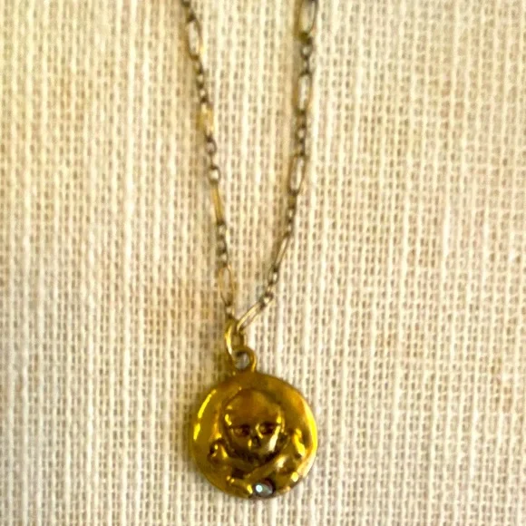 Mad Coin | Jewelry | Mad Coin By Rachel Abroms Gold Necklace Skull 